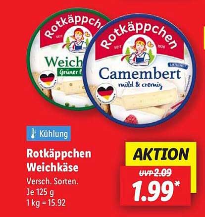 Rotkäppchen Weichkäse - Verschiedene Sorten