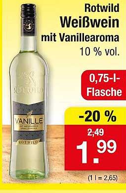 Rotwild Weißwein mit Vanillearoma 10 % vol.