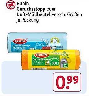 Rubin Geruchsstopp oder Duft-Müllbeutel - versch. Größen je Packung