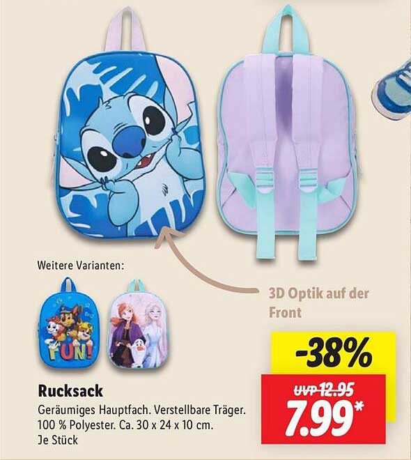 Rucksack mit Charakterdesigns - Ideal für Kinder