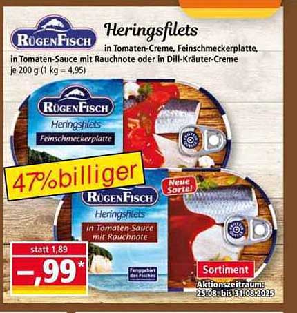 Rügen Fisch Heringsfilets in Tomaten-Creme, Feinschmeckerplatte