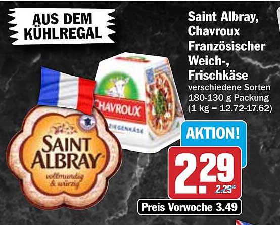 Saint Albray, Chavroux Französischer Weich-, Frischkäse 180-130 g