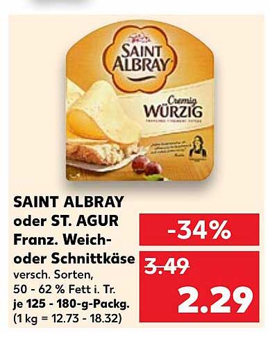 SAINT ALBRAY oder ST. AGUR Franz. Weich- oder Schnittkäse