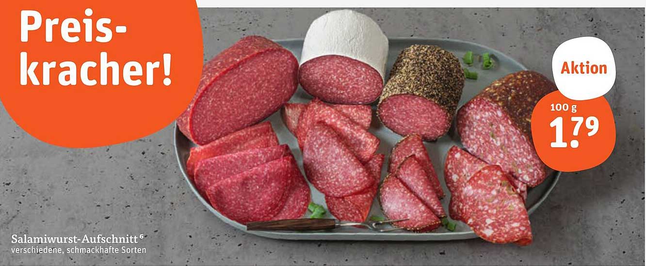 Salamiwurst-Aaufschnitt, verschiedene, schmackhafte Sorten