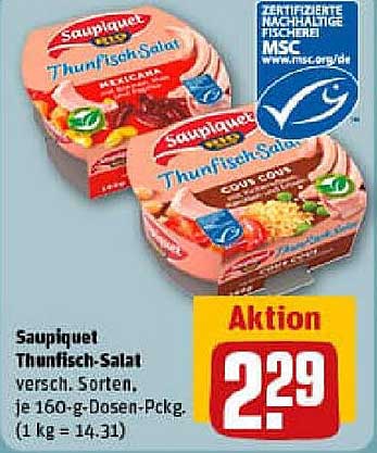 Saupiquet Thunfisch-Salat verschiedene Sorten, 160-g-Dosen