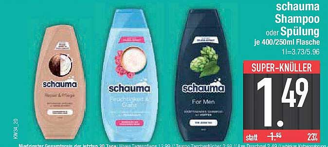 schauma Shampoo oder Spülung je 400/250ml Flasche