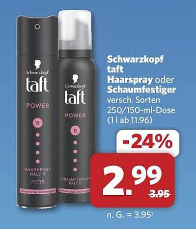 Schwarzkopf Taft Haarspray oder Schaumfestiger - verschiedene Sorten