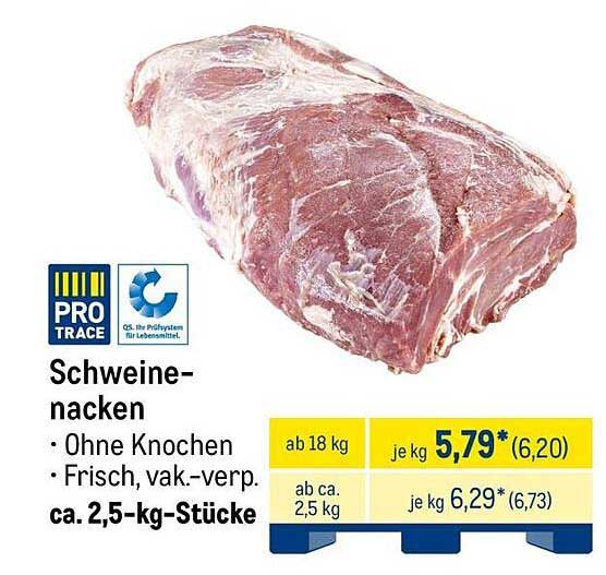 Schweinenacken ohne Knochen – Frisch, vakuumverpackt