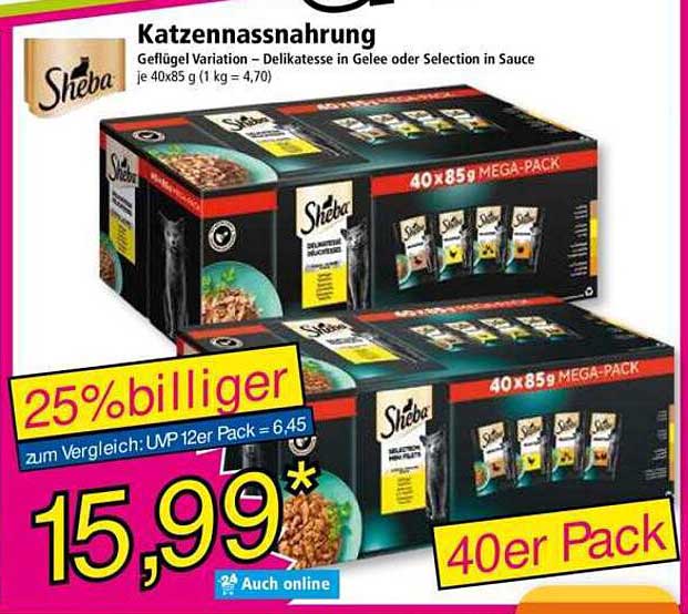 Sheba Katzennassnahrung - Geflügel Variation im Mega-Pack