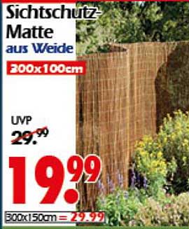 Sichtschutz-Matte aus Weide 300x100cm