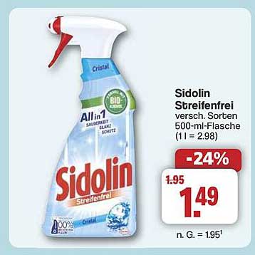 Sidolin Streifenfrei 500-ml-Flasche - jetzt für nur 1,49 €