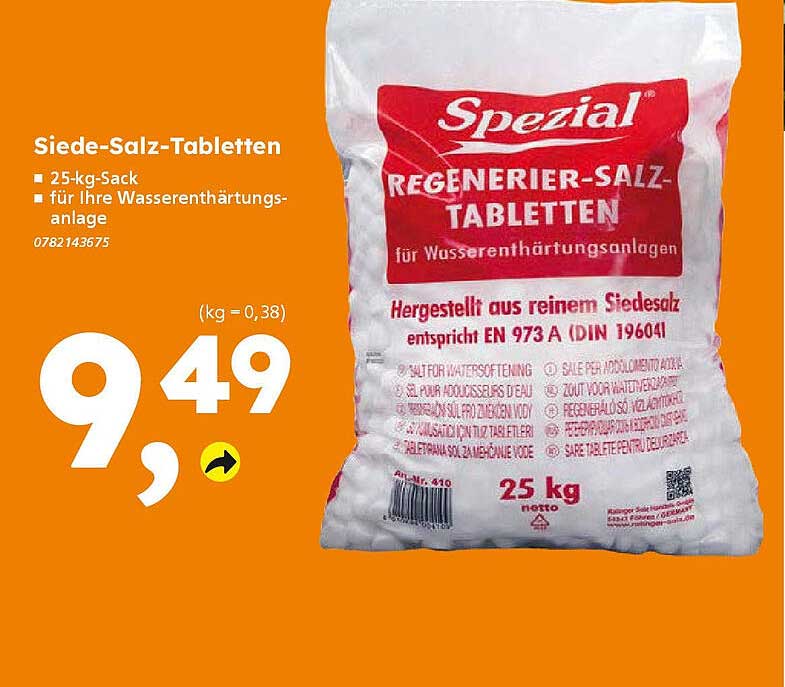 Siede-Salz-Tabletten 25-kg-Sack für Ihre Wasserenthärtungsanlage