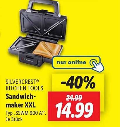 SILVERCREST® Sandwichmaker XXL - 40% reduziert!