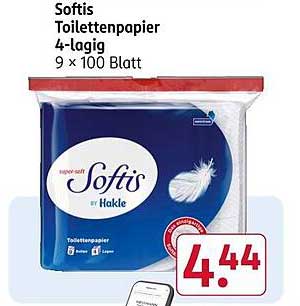 Softis Toilettenpapier 4-lagig 9 x 100 Blatt