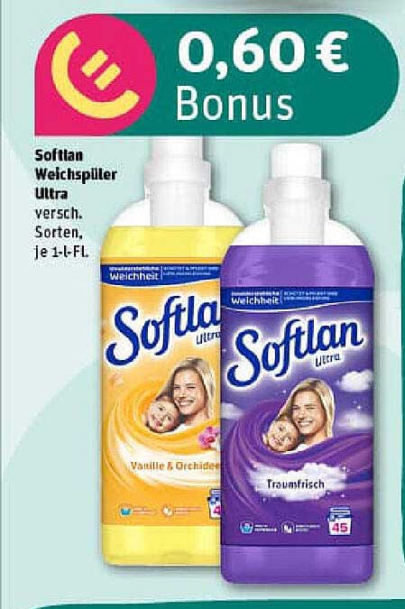 Softlan Weichspüler Ultra, verschiedene Sorten, je 1-L-Fl.