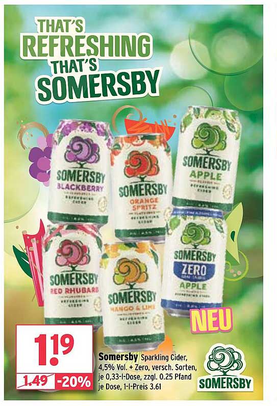 Somersby Sparkling Cider - Verschiedene Sorten