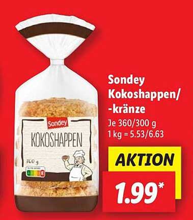 Sondey Kokosshappen/-kränze 360 g