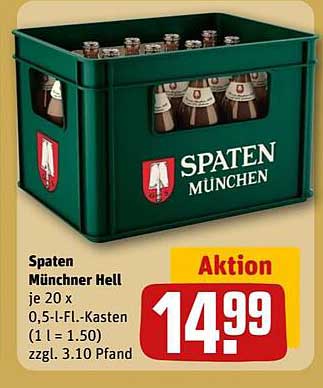 Spaten Münchner Hell - 20 x 0,5 l Flaschen im Kasten