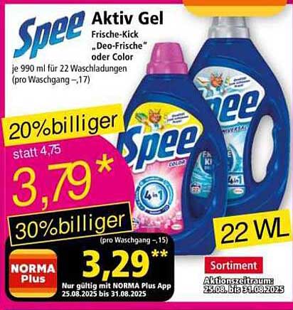 Spee Aktiv Gel Frische-Kick Deo-Frische oder Color 990 ml