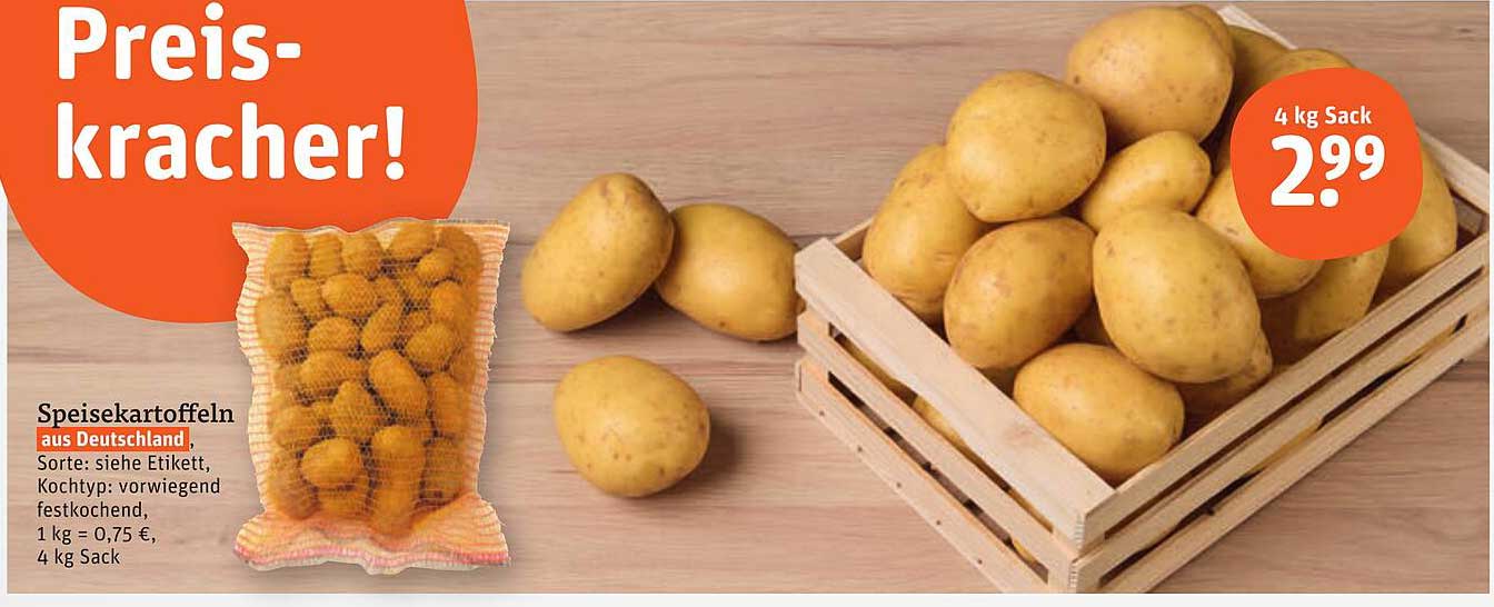 Speisekartoffeln aus Deutschland - 4 kg Sack für nur 2,99 €