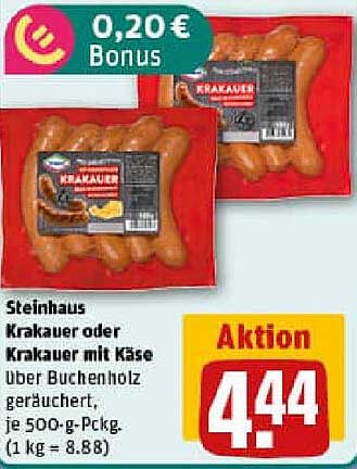 Steinhaus Krakauer oder Krakauer mit Käse