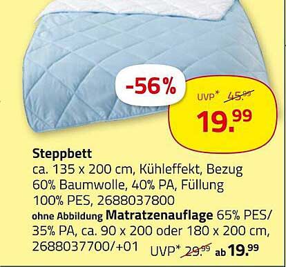Steppbett 135 x 200 cm – Kühlend und bequem!