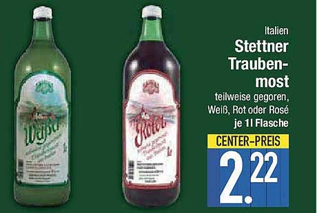 Stettner Traubenmost 1 l Flasche - Weiß, Rot oder Rosé