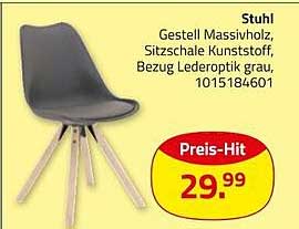 Stuhl Gestell Massivholz, Sitzschale Kunststoff, Bezug Lederoptik grau, 1015184601