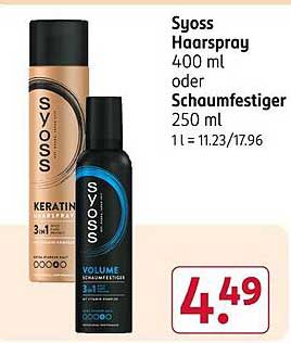 Syoss Haarspray 400 ml oder Schaumfestiger 250 ml