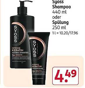 Syoss Intense Keratin Shampoo 440 ml oder Spülung 250 ml