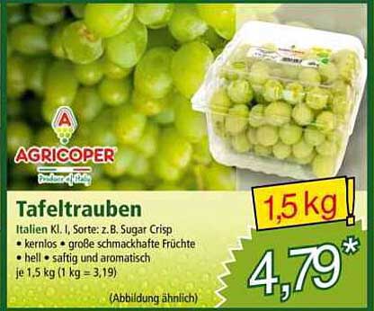 Tafeltrauben 1,5 kg - Agricooper