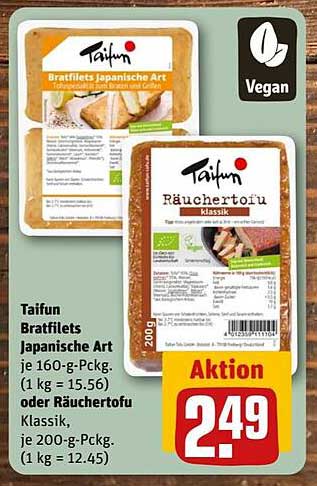 Taifun Bratfilets Japanische Art oder Räuchertofu Klassik