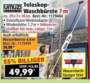 Teleskop-Waschbürste 7 m