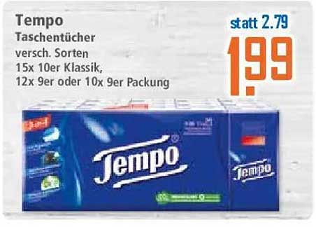 Tempo Taschentücher - verschiedene Sorten