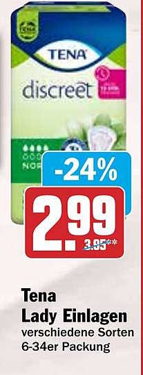 Tena Lady Einlagen verschiedene Sorten 6-34er Packung