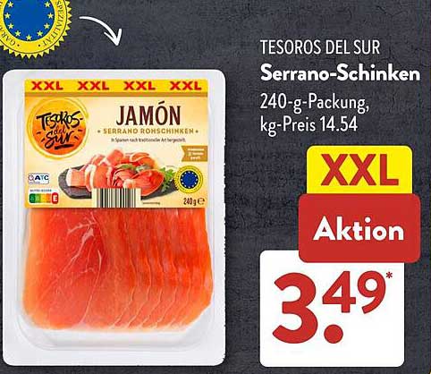 TESOROS DEL SUR Serrano-Schinken 240-g-Packung
