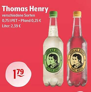 Thomas Henry – verschiedene Sorten 0,75 l PET