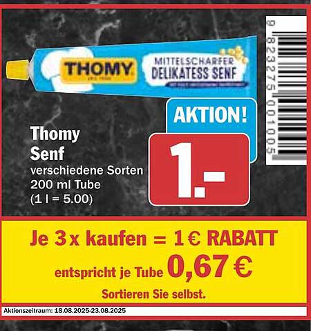 Thomy Mittelscharfer Delikatess Senf – verschiedene Sorten 200 ml Tube
