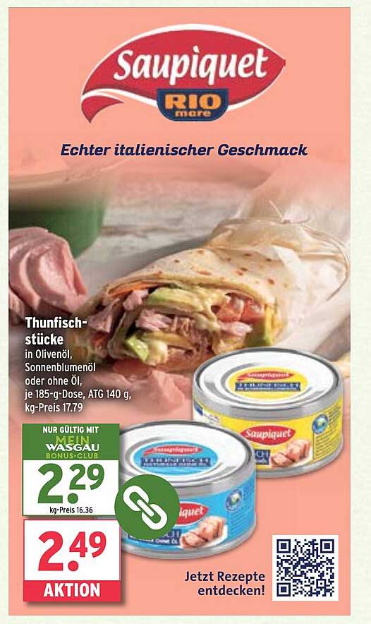 Thunfischstücke in Olivenöl, Sonnenblumenöl oder ohne Öl, je 185-g-Dose