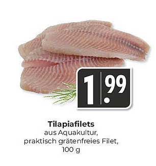 Tilapiafilets aus Aquakultur, praktisch grätenfreies Filet, 100 g