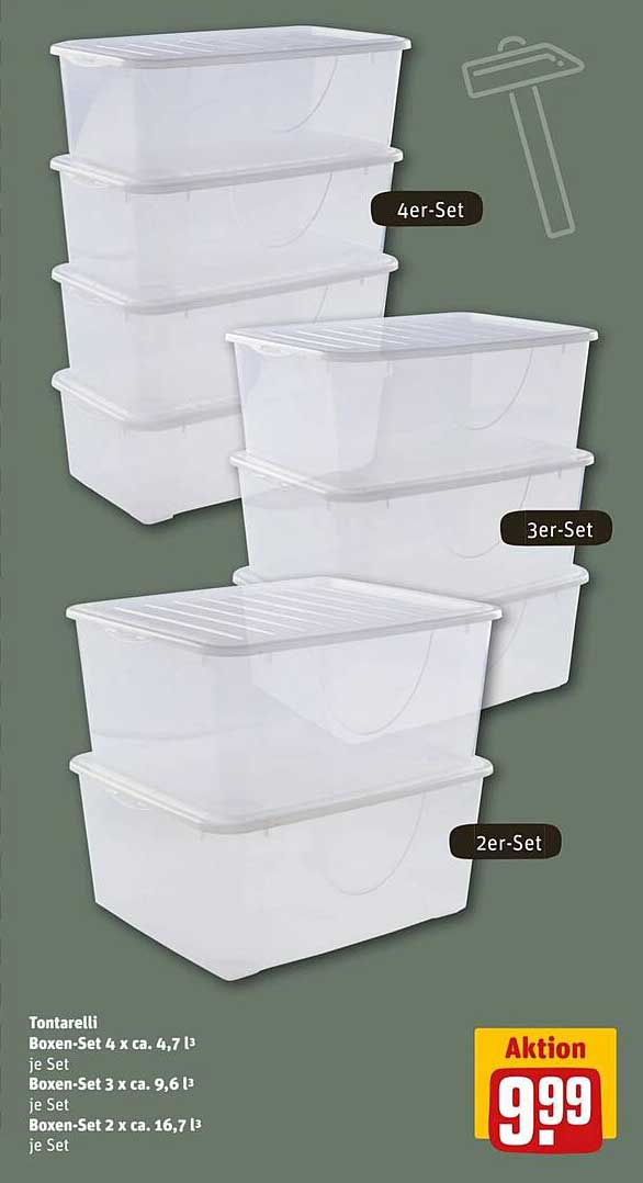 Tontarelli Boxen-Set 4 x ca. 4,7 l je Set - Aktion 9,99