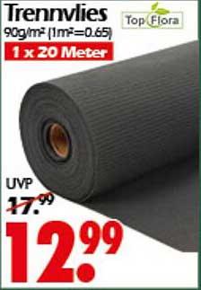 Trennvlies 90g/m² (1m²=0.65) 1 x 20 Meter