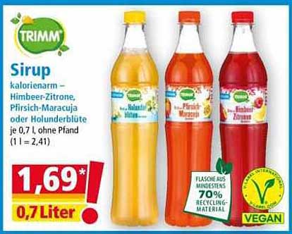 TRIMM Sirup - Kalorienarm in verschiedenen Sorten