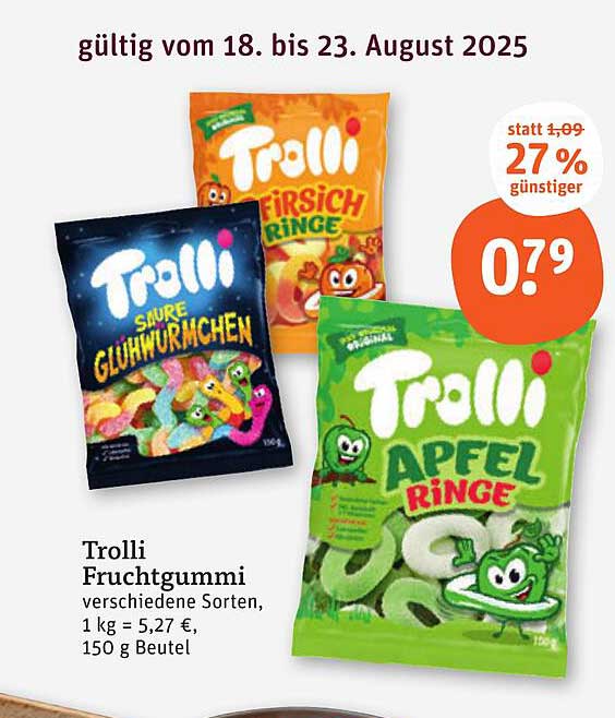 Trolli Fruchtgummi – Verschiedene Sorten, 150 g Beutel