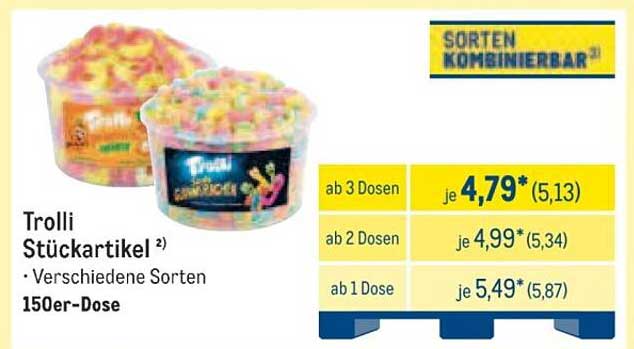 Trolli Stückartikel - Verschiedene Sorten, 150er-Dose