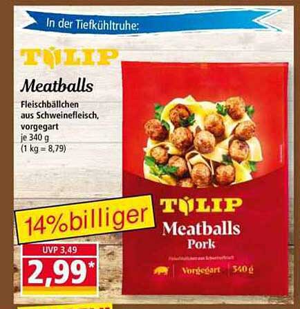 TULIP Meatballs - 340 g Tiefkühl-Fleischbällchen