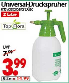 Universal-Drucksprüher mit verstellbarer Düse, 2 Liter