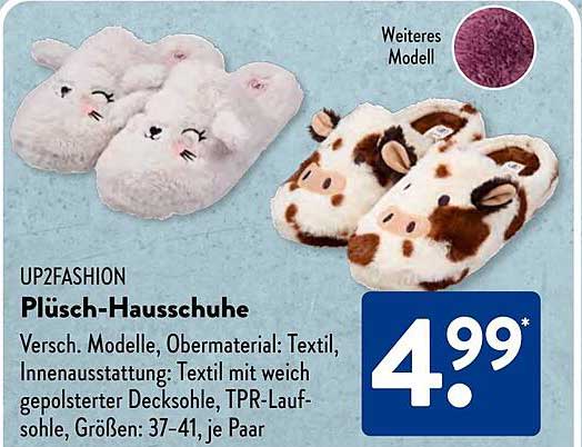 UP2FASHION Plüsch-Hausschuhe – Verschiedene Modelle