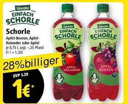 Valesina Einfach Schorle – Apfel-Beeren, Apfel-Hollunder oder Apfel