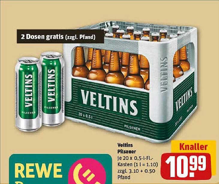 Veltins Pilsener 20 x 0,5 l für nur 10,99 €